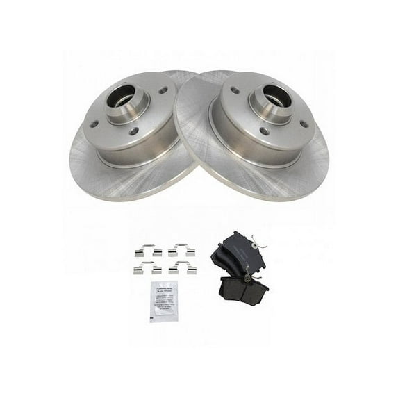 Rear Brake Pad and Rotor Kit - Compatible with 1990 - 1992 Volkswagen Corrado 1.8L 4-Cylinder 1991