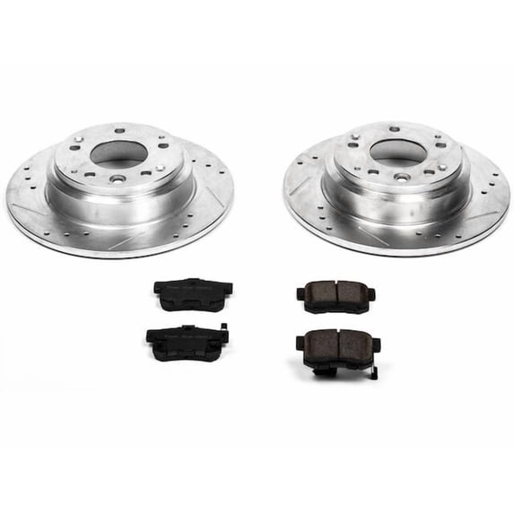 Rear Brake Pad and Rotor Kit - Compatible with 1991 - 1995 Acura Legend - Power Stop