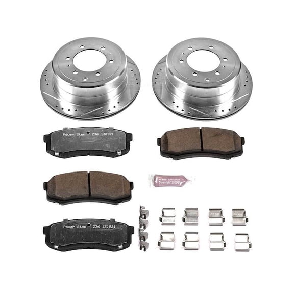 Rear Brake Pad and Rotor Kit - Compatible with 1993 - 1997 Toyota Land Cruiser 1994 1995 1996