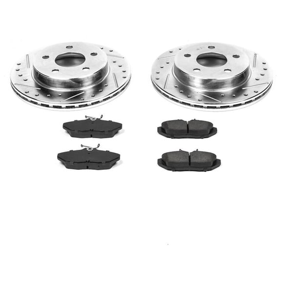 Rear Brake Pad and Rotor Kit - Compatible with 1993 - 1998 Lincoln Mark VIII 1994 1995 1996 1997