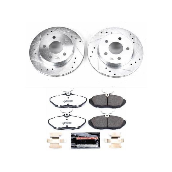 Rear Brake Pad and Rotor Kit - Compatible with 1993 - 1998 Lincoln Mark VIII 1994 1995 1996 1997