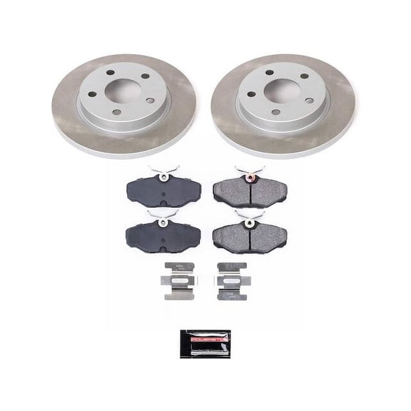 Rear Brake Pad and Rotor Kit - Compatible with 1993 - 2002 Lincoln Continental 1994 1995 1996 1997 1998 1999 2000 2001
