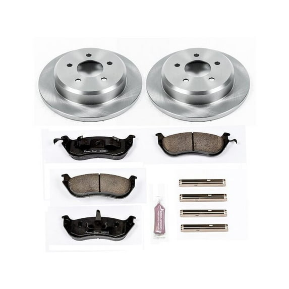 Rear Brake Pad and Rotor Kit - Compatible with 1996 - 2002 Lincoln Town Car - Power Stop