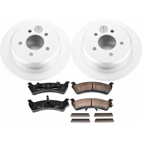 Rear Brake Pad and Rotor Kit - Compatible with 1998 - 2002 Ford Ranger BATTERY EV EV/BEV - Power Stop