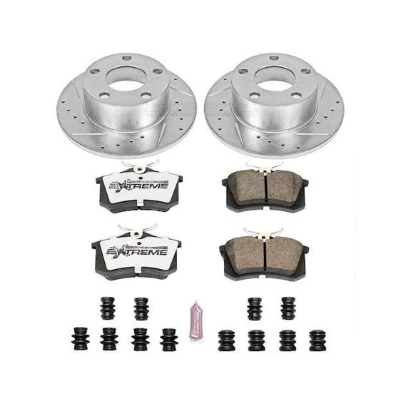 Rear Brake Pad and Rotor Kit - Compatible with 1998 - 2005 Volkswagen Passat Gas 1999 2000 2001 2002 2003 2004