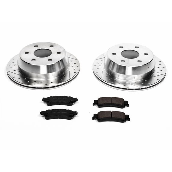 Rear Brake Pad and Rotor Kit - Compatible with 1999 - 2006 GMC Sierra 1500 - Power Stop