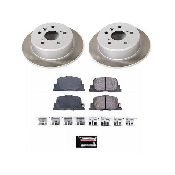 Rear Brake Pad and Rotor Kit - Compatible with 2000 - 2001 Lexus ES300 - Power Stop