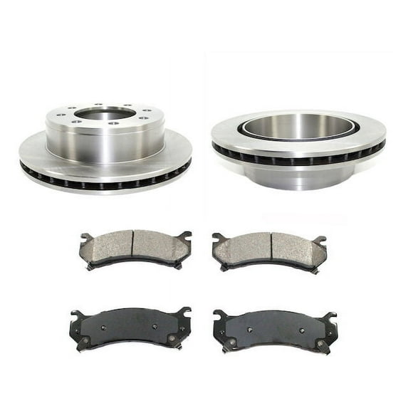 Rear Brake Pad and Rotor Kit - Compatible with 2001 - 2003, 2005 - 2006 Chevy Silverado 1500 HD 2002