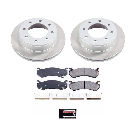 Rear Brake Pad and Rotor Kit - Compatible with 2001 - 2003, 2005 - 2006 GMC Sierra 1500 HD - Power Stop