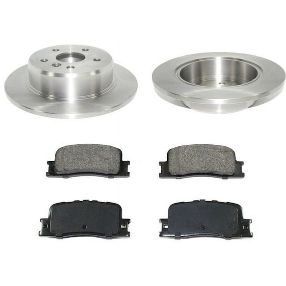 Rear Brake Pad and Rotor Kit - Compatible with 2001 - 2003 Toyota Highlander AWD 2002