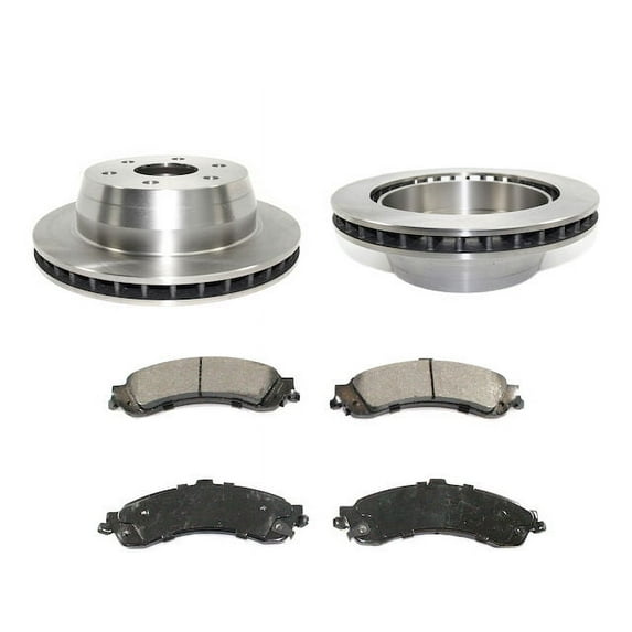 Rear Brake Pad and Rotor Kit - Compatible with 2001 - 2006 GMC Sierra 1500 2002 2003 2004 2005