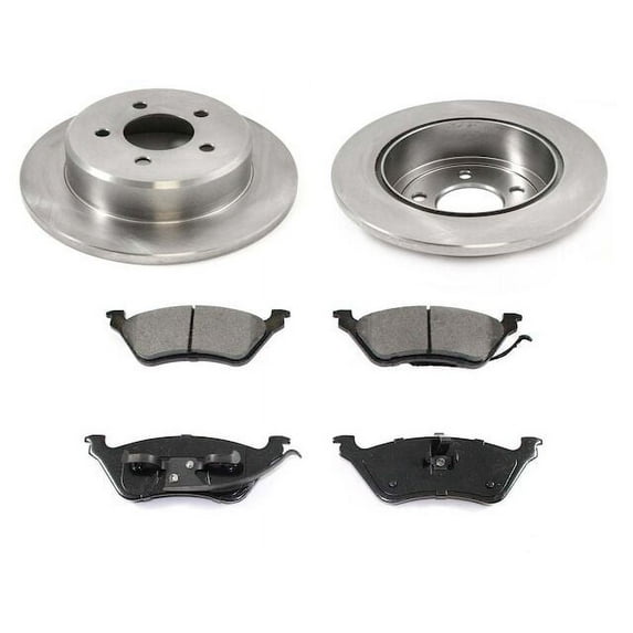 Rear Brake Pad and Rotor Kit - Compatible with 2001 - 2007 Chrysler Town & Country 2002 2003 2004 2005 2006