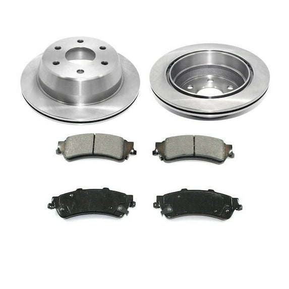 Rear Brake Pad and Rotor Kit - Compatible with 2001 GMC Sierra 1500 HD RWD