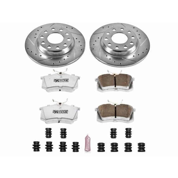 Rear Brake Pad and Rotor Kit - Compatible with 2002 - 2006 Audi A4 Quattro Cabriolet - Power Stop