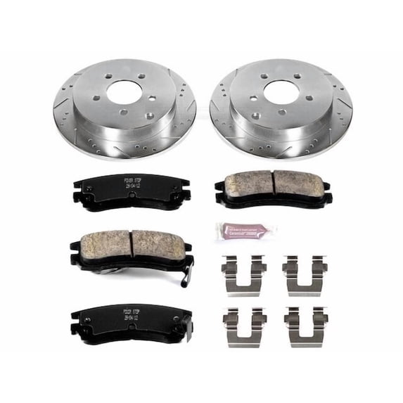 Rear Brake Pad and Rotor Kit - Compatible with 2002 - 2007 Buick Rendezvous - Power Stop
