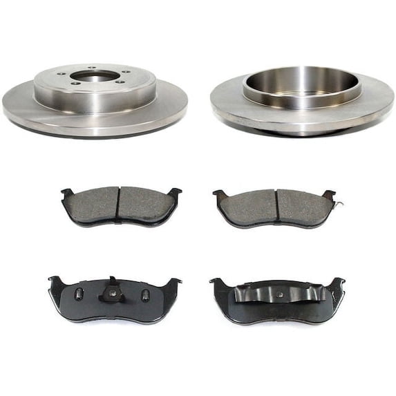 Rear Brake Pad and Rotor Kit - Compatible with 2002 - 2010 Mercury Mountaineer 2003 2004 2005 2006 2007 2008 2009