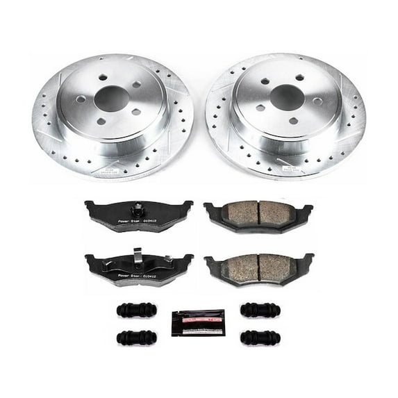 Rear Brake Pad and Rotor Kit - Compatible with 2003 - 2005 Dodge Neon SRT-4 - Power Stop