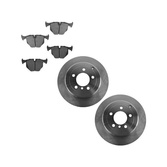 Rear Brake Pad and Rotor Kit - Compatible with 2003 - 2005 Land Rover Range Rover 2004