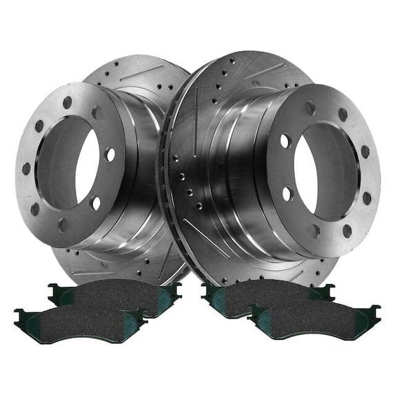 Rear Brake Pad and Rotor Kit - Compatible with 2003 - 2008 Dodge Ram 3500 2004 2005 2006 2007