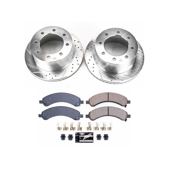 Rear Brake Pad and Rotor Kit - Compatible with 2003 - 2008 GMC Savana 3500 - Power Stop