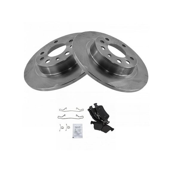 Rear Brake Pad and Rotor Kit - Compatible with 2003 - 2010 Saab 9-3 Linear 2004 2005 2006 2007 2008 2009