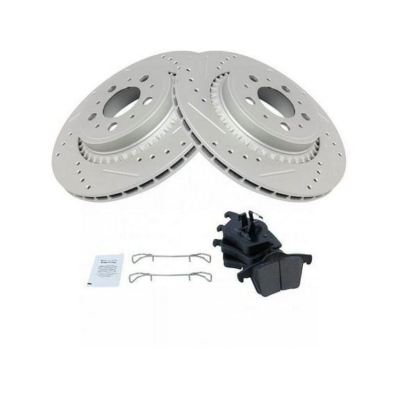 Rear Brake Pad and Rotor Kit - Compatible with 2003 - 2014 Volvo XC90 2004 2005 2006 2007 2008 2009 2010 2011 2012 2013