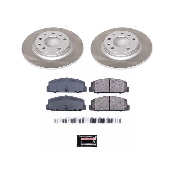 Rear Brake Pad and Rotor Kit - Compatible with 2003 Mazda Protege Mazdaspeed - Power Stop