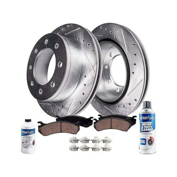 Rear Brake Pad and Rotor Kit - Compatible with 2004 - 2006 GMC Sierra 3500 2005