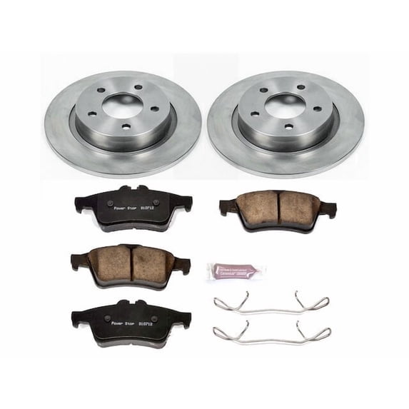 Rear Brake Pad and Rotor Kit - Compatible with 2004 - 2013 Mazda 3 2.3L 4-Cylinder - Power Stop