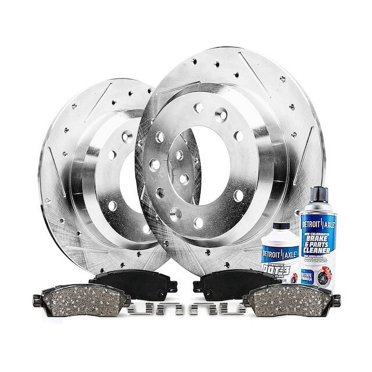 YXPCARS Ceramic Disc Brake Pad Set For Nissan Titan 2004-2007 – Front & Rear, 8 Pads + Brake Fluid