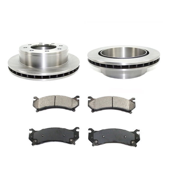Rear Brake Pad and Rotor Kit - Compatible with 2005 - 2006 GMC Sierra 2500 HD