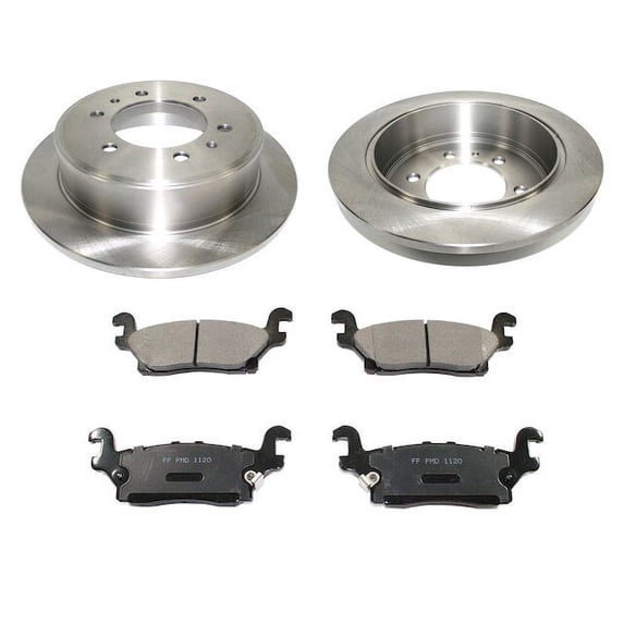 Rear Brake Pad and Rotor Kit - Compatible with 2006 - 2010 Hummer H3 2007 2008 2009