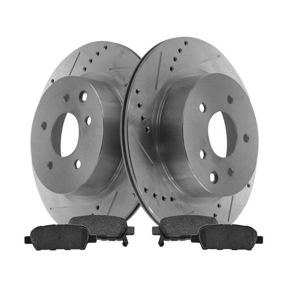 Rear Brake Pad and Rotor Kit - Compatible with 2006 - 2010 INFINITI M35 2007 2008 2009