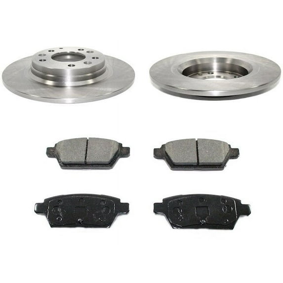 Rear Brake Pad and Rotor Kit - Compatible with 2006 - 2012 Ford Fusion 2007 2008 2009 2010 2011