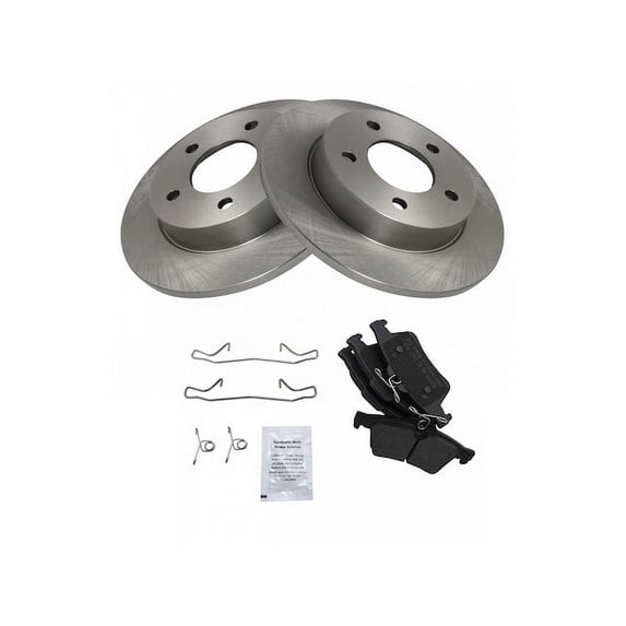 Rear Brake Pad and Rotor Kit - Compatible with 2006 - 2013 Mazda 3 2.0L 4-Cylinder 2007 2008 2009 2010 2011 2012