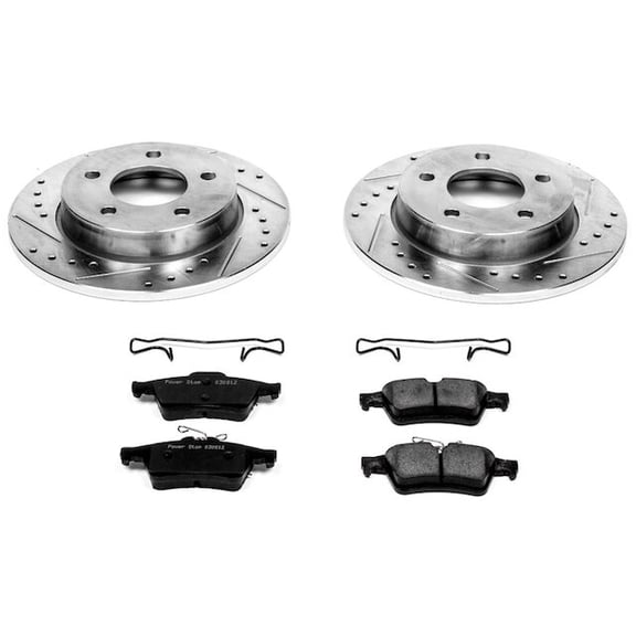 Rear Brake Pad and Rotor Kit - Compatible with 2006 - 2013 Mazda 3 i 2.0L 4-Cylinder 2007 2008 2009 2010 2011 2012