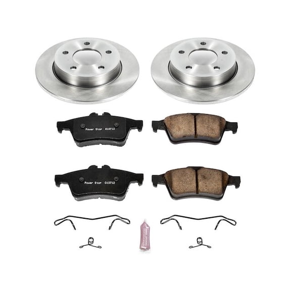 Rear Brake Pad and Rotor Kit - Compatible with 2006 - 2013 Mazda 3 i 2.0L 4-Cylinder - Power Stop