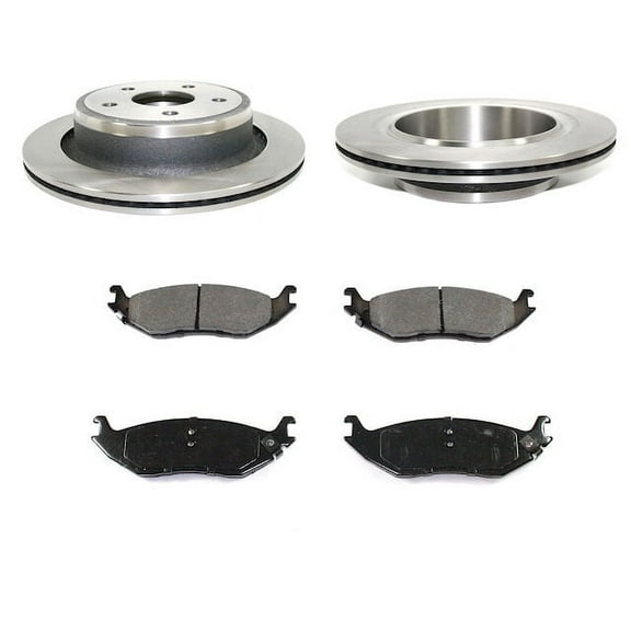 Rear Brake Pad and Rotor Kit - Compatible with 2007 - 2009 Chrysler Aspen 2008