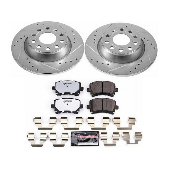 Rear Brake Pad and Rotor Kit - Compatible with 2007 - 2009 Volkswagen Eos 2008
