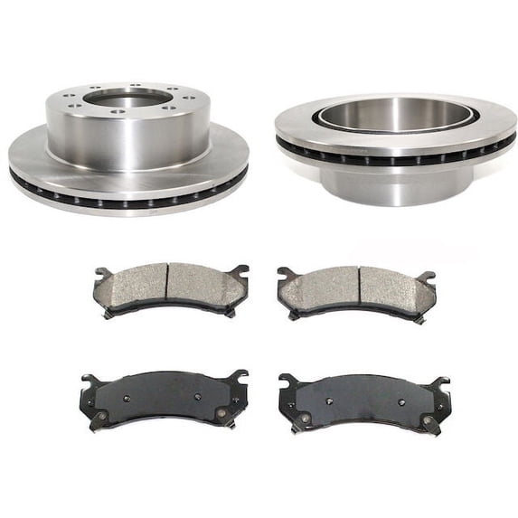 Rear Brake Pad and Rotor Kit - Compatible with 2007 - 2010 Chevy Silverado 3500 HD 2008 2009