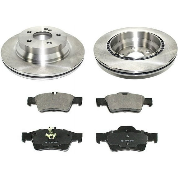 Rear Brake Pad and Rotor Kit - Compatible with 2007 - 2011 Mercedes-Benz CLS550 2008 2009 2010