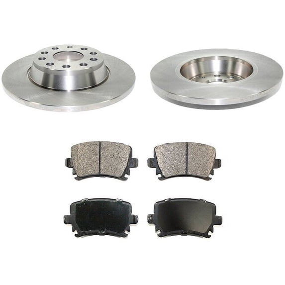 Rear Brake Pad and Rotor Kit - Compatible with 2007 - 2011 Volkswagen Eos 2008 2009 2010
