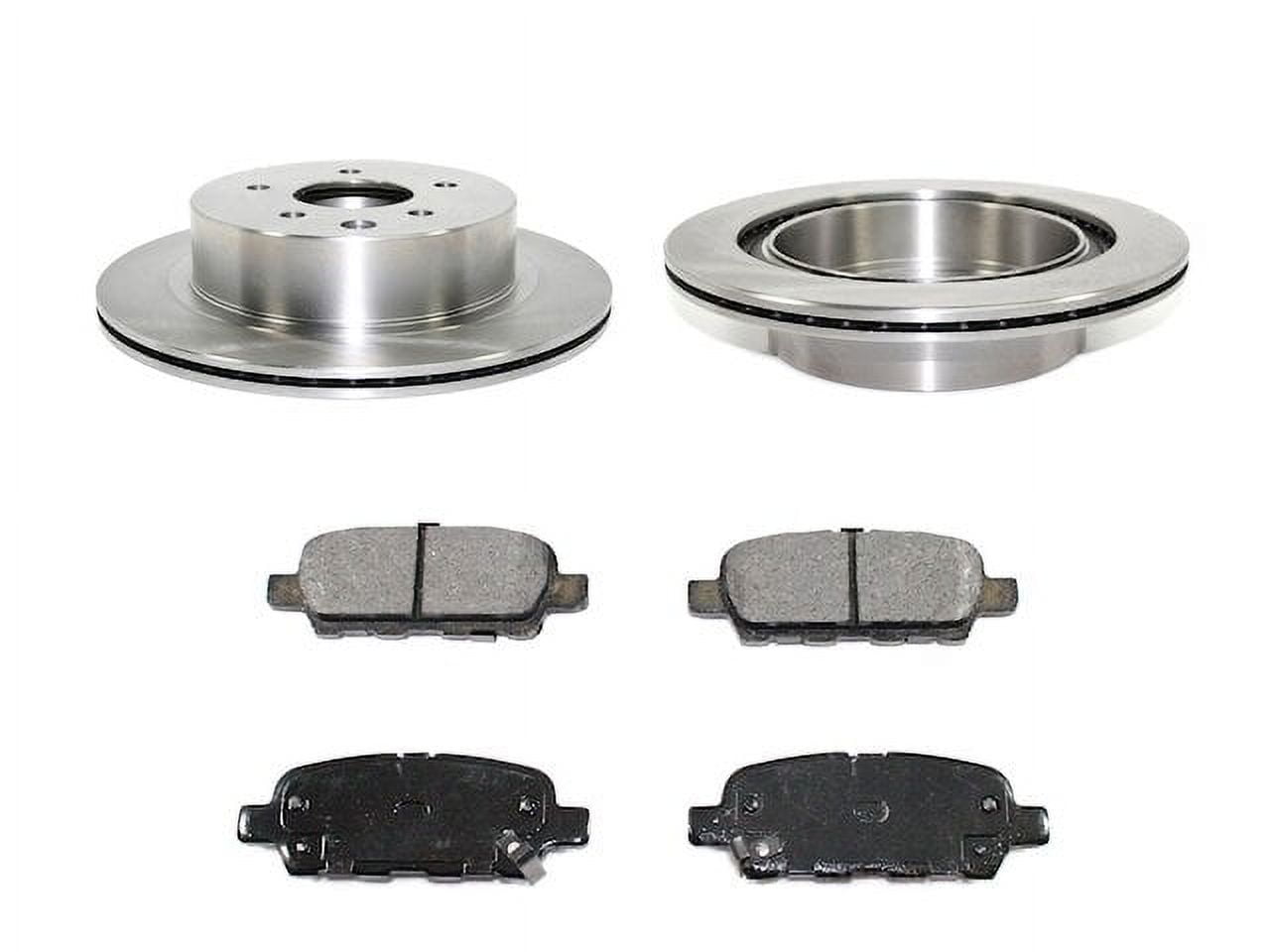 Z32 Rofu Rear Left Rotor Rear Brake Pad and Rotor Kit - Compatible with 2008 - 2019 Nissan Rogue ...