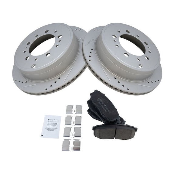 Rear Brake Pad and Rotor Kit - Compatible with 2008 - 2020 Toyota Sequoia 2009 2010 2011 2012 2013 2014 2015 2016 2017 2018 2019