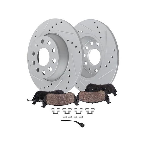 Rear Brake Pad and Rotor Kit - Compatible with 2009 - 2010 Audi A3