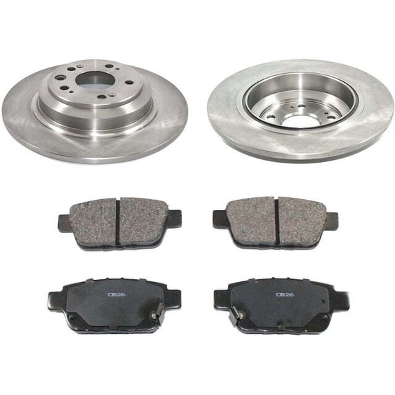 Rear Brake Pad and Rotor Kit - Compatible with 2009 - 2014 Acura TL 2010 2011 2012 2013