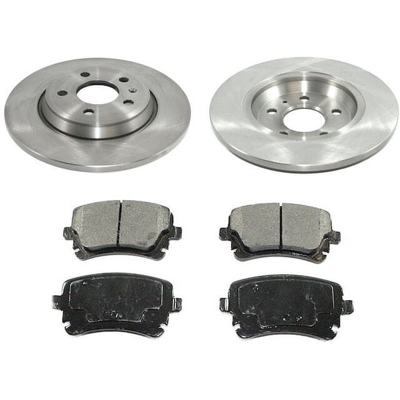 Rear Brake Pad and Rotor Kit - Compatible with 2009 - 2016 Audi Q5 2.0L 4-Cylinder 2010 2011 2012 2013 2014 2015