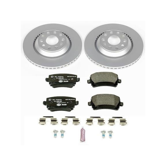 Rear Brake Pad and Rotor Kit - Compatible with 2009 - 2016 Volkswagen CC 3.6L V6 2010 2011 2012 2013 2014 2015