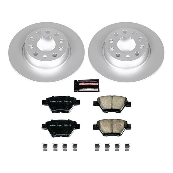 Rear Brake Pad and Rotor Kit - Compatible with 2009 - 2016 Volkswagen Eos 2010 2011 2012 2013 2014 2015