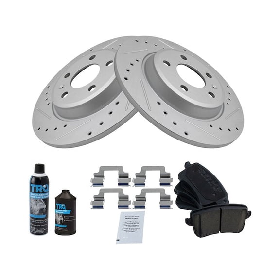 Rear Brake Pad and Rotor Kit - Compatible with 2009 - 2017 Audi Q5 2.0L 4-Cylinder 2010 2011 2012 2013 2014 2015 2016